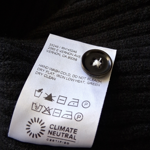 Reformation Frida Rib Knit Recycled Cashmere Collared Cardigan Black S - Picture 9 of 15